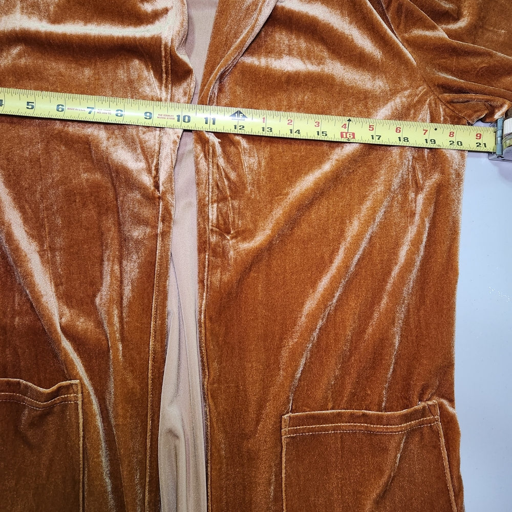 Vintage Brown Velvet Long Cardigan - Picture 4 of 5